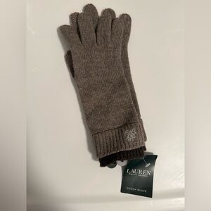 Ralph Lauren Women's Brown Knit Gloves